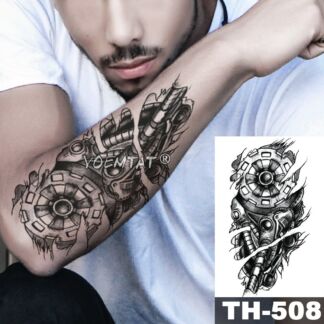 Metal-Mechanical-Gear-Arm-Temporary-Tattoo-Sticker-Electricity-3D-Bionic-Waterproof-Tatto-Robot-Body-Art-Fake.jpg_Q90 falsk engangs tattoo